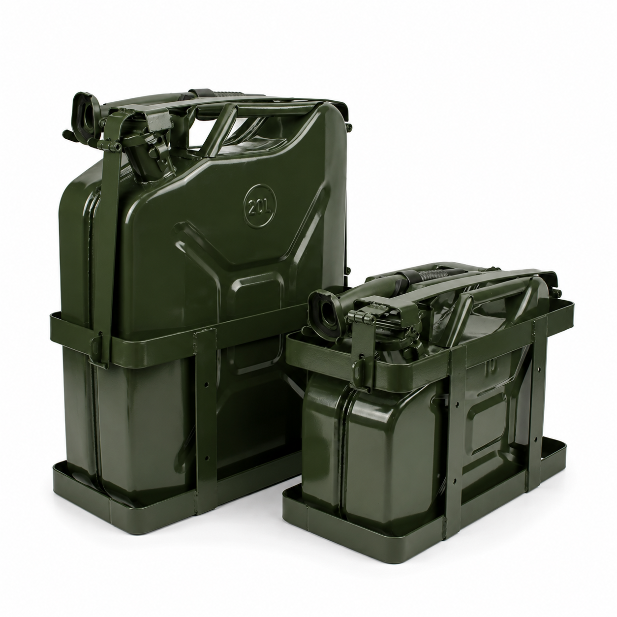 Military Jerry Can Rack | Heavy Duty Steel Fuel Can Holder